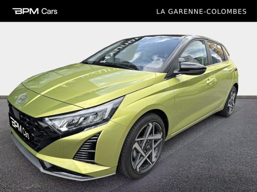 92250 : Hyundai La Garenne-Colombes - BPM Cars - HYUNDAI i20 - i20 - Lucid Lime Metallic/Toit+rétros Black - Traction - Essence