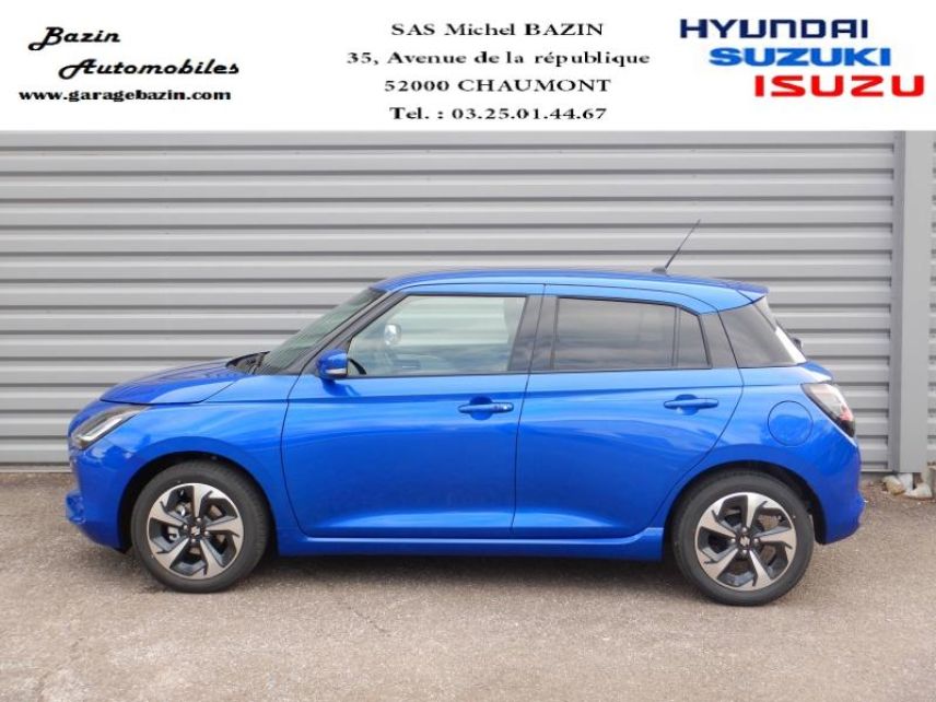 52000 : Hyundai Chaumont - Garage Michel Bazin - SUZUKI Swift - Swift - Speedy Blue métallisé - Traction - Essence/Micro-Hybride