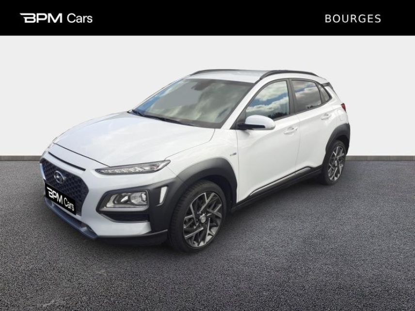 18230 : Hyundai Bourges - BPM Cars - HYUNDAI Kona - Kona - Chalk White Métal - Traction - Hybride : Essence/Electrique