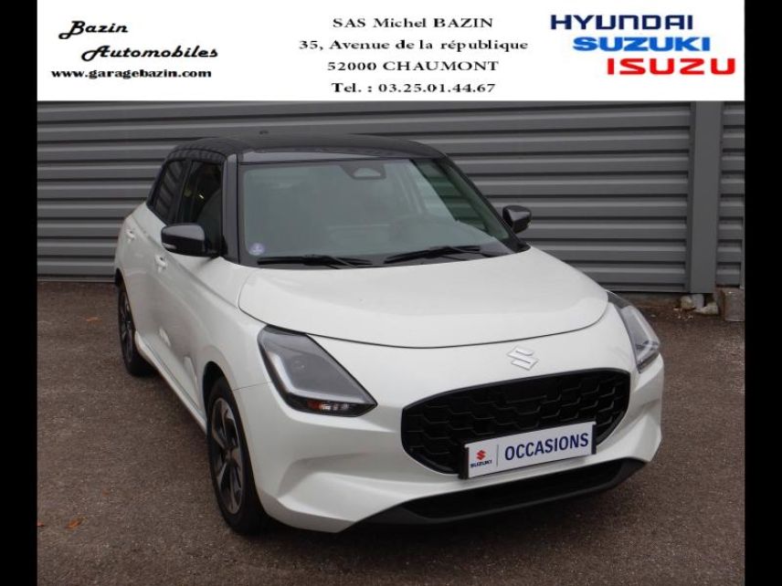 52000 : Hyundai Chaumont - Garage Michel Bazin - SUZUKI Swift - Swift - Pure White Pearl Metal/Toit Min Gray - Traction - Essence/Micro-Hybride