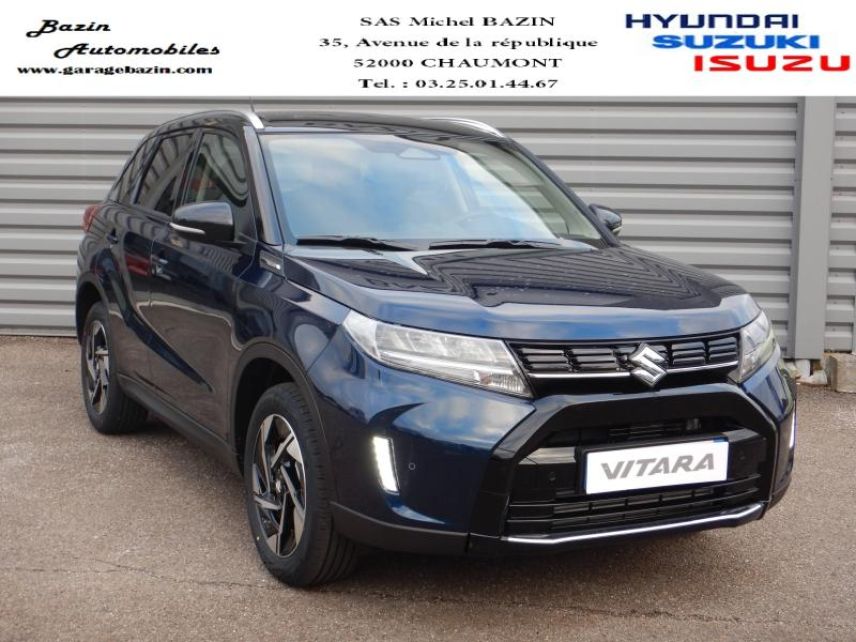 52000 : Hyundai Chaumont - Garage Michel Bazin - SUZUKI Vitara - Vitara - So&#039;Color Ice Grayish Blue/Black métal - Transmission intégrale - Essence/Micro-Hybride