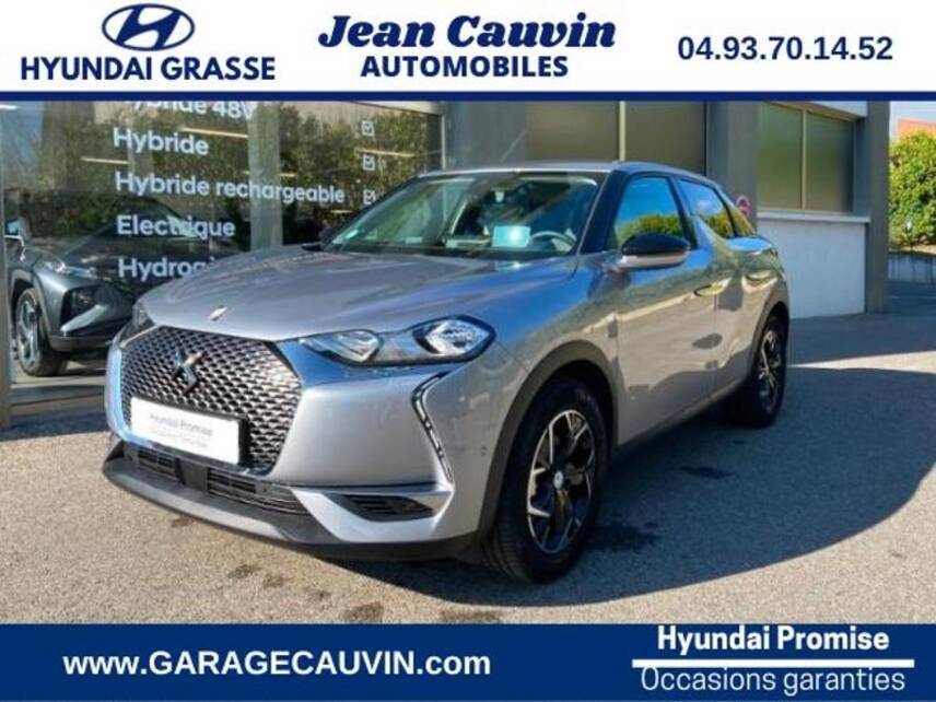 06130 : Hyundai Grasse - Garage Jean Cauvin - DS DS 3 Crossback - DS 3 Crossback - Gris Clair Métal - Traction - Electrique