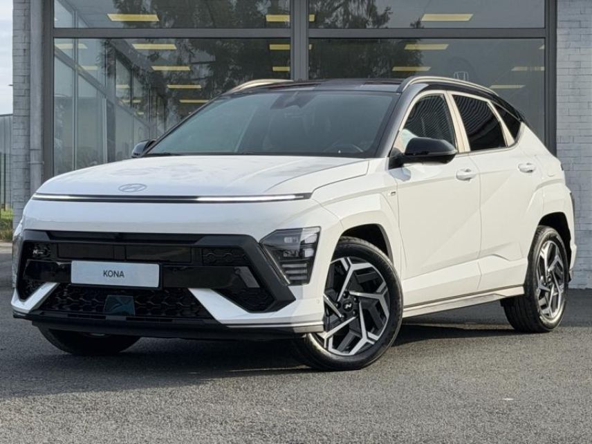 57200 : Hyundai Sarreguemines - Theobald Automobiles - HYUNDAI Kona - Kona - Atlas White/Toit/rétros Black - Traction - Hybride : Essence/Electrique