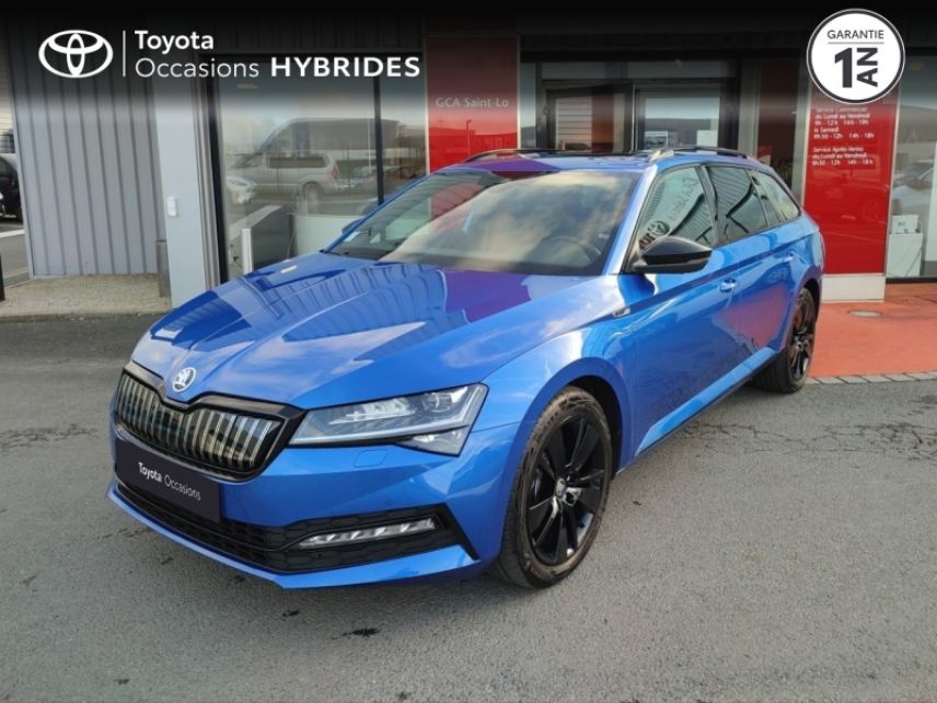 50000 : Hyundai Saint-Lô - GCA - SKODA Superb Combi - Superb Combi - Bleu Racing métallisée - Traction - Hybride rechargeable : Essence/Electrique