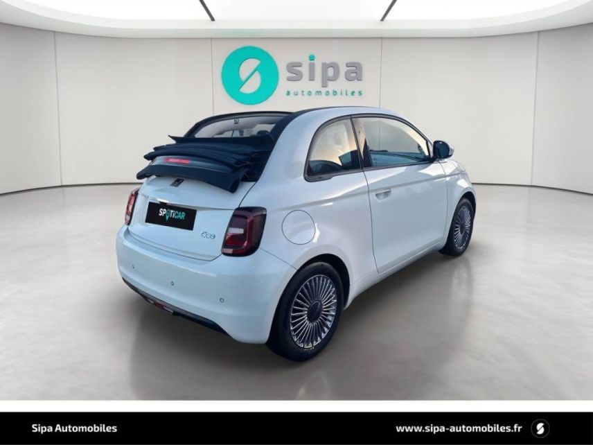 33140 : Hyundai Bordeaux Sud Villenave d'Ornon - Sipa Automobiles - FIAT 500e CABRIOLET Nouvelle 500 - 500 III ELECTRIQUE - Blanc - Automate à fonct. Continu - Courant électrique