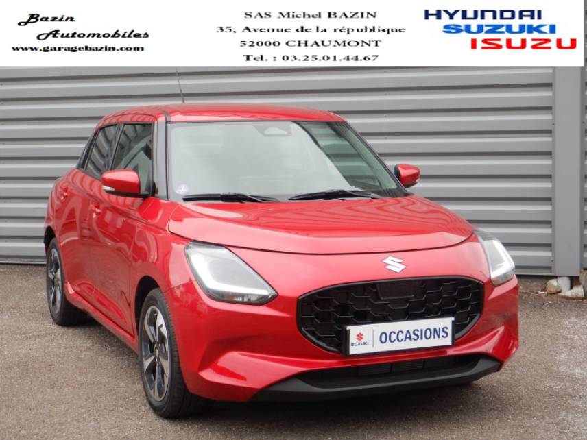 52000 : Hyundai Chaumont - Garage Michel Bazin - SUZUKI Swift - Swift - Burning Red Pearl Metal - Traction - Essence/Micro-Hybride