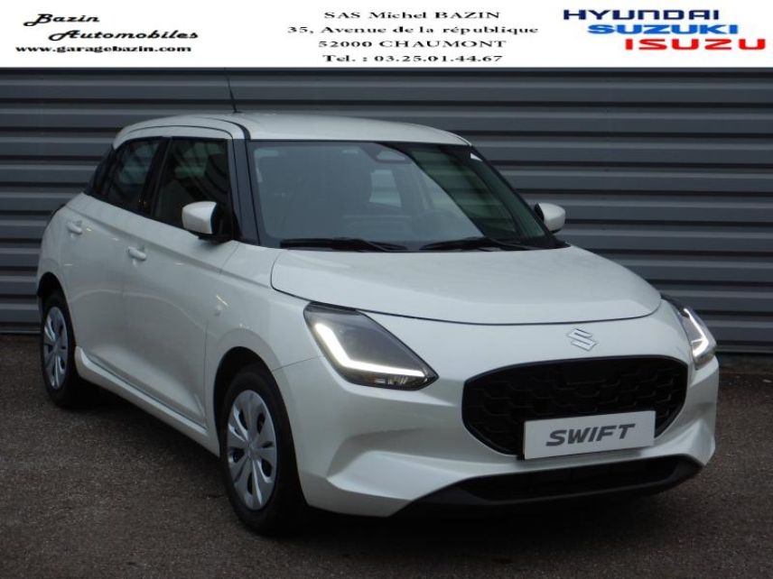 52000 : Hyundai Chaumont - Garage Michel Bazin - SUZUKI Swift - Swift - Pure White Pearl Metal - Traction - Essence/Micro-Hybride