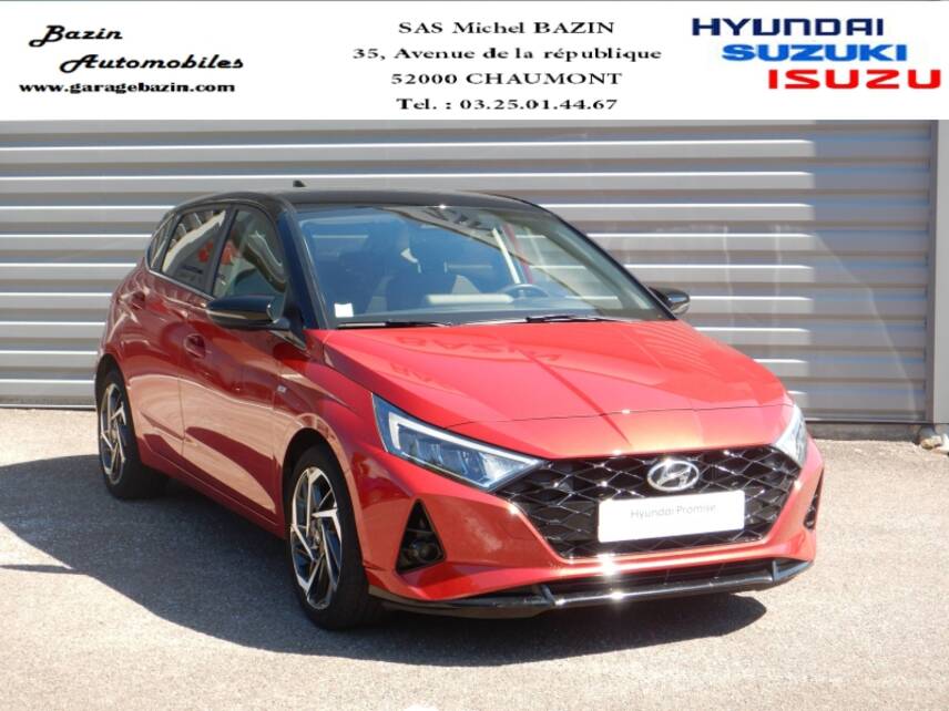 52000 : Hyundai Chaumont - Garage Michel Bazin - HYUNDAI i20 - i20 - Dragon Red Métal/Toit/rétro Black - Traction - Essence/Micro-Hybride