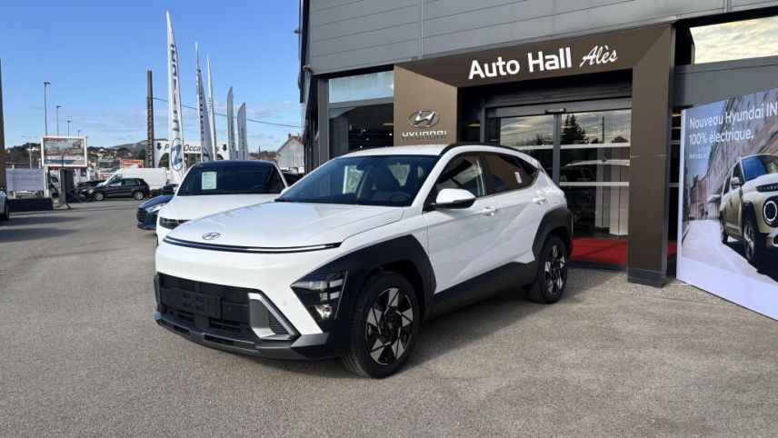 30100 : Hyundai Alès - Auto Hall - HYUNDAI KONA Creative - KONA II - ATLAS WHITE - Automate sequentiel - Essence / Courant électrique