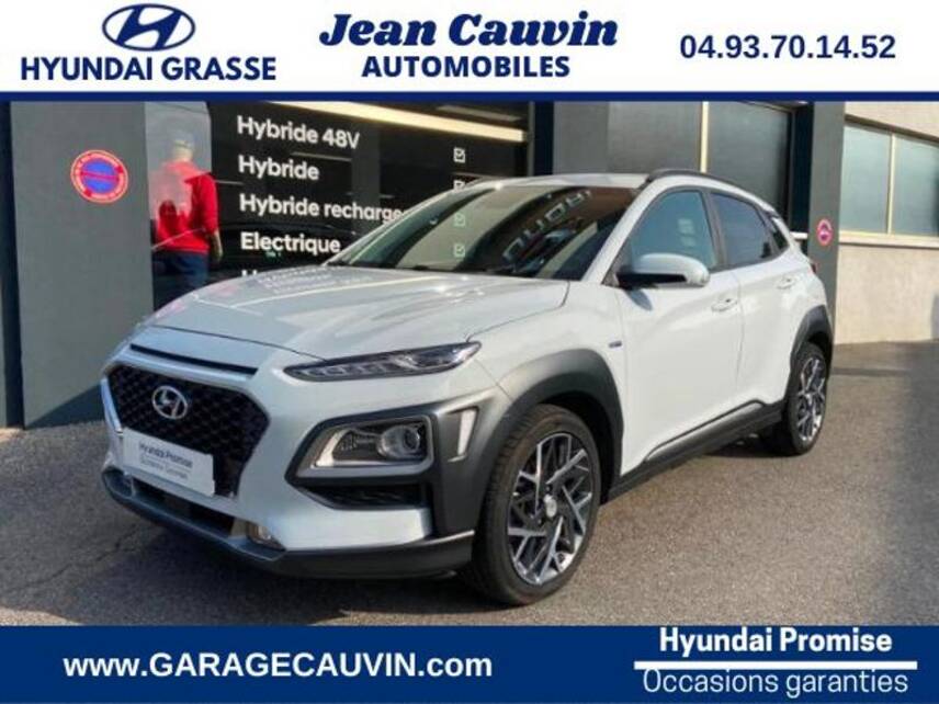 06130 : Hyundai Grasse - Garage Jean Cauvin - HYUNDAI Kona - Kona - BLANC - Traction - Hybride : Essence/Electrique