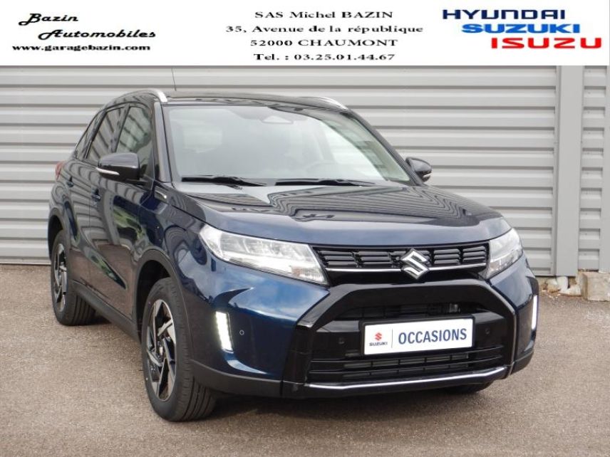 52000 : Hyundai Chaumont - Garage Michel Bazin - SUZUKI Vitara - Vitara - So&#039;Color Sphere Blue Pearl/Black métal - Traction - Hybride : Essence/Electrique
