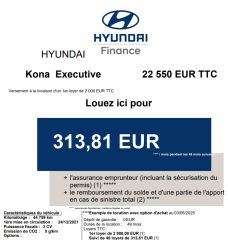 83130 : Hyundai Toulon - Autodif SAS - Groupe BALDASSARI - HYUNDAI KONA ELECTRIC Executive Style - KONA ELECTRIQUE - NOIR - Automate à fonct. Continu - Courant électrique