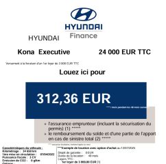 83130 : Hyundai Toulon - Autodif SAS - Groupe BALDASSARI - HYUNDAI KONA ELECTRIC Executive - KONA ELECTRIQUE - Rouge - Automate à fonct. Continu - Courant électrique