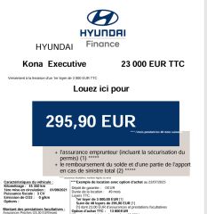 83130 : Hyundai Toulon - Autodif SAS - Groupe BALDASSARI - HYUNDAI KONA ELECTRIC Executive - KONA ELECTRIQUE - Rouge - Automate à fonct. Continu - Courant électrique